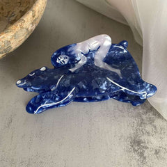 Blue Dream Star hairpin Creative niche acetate shark clip grab clip large hair volume back head headpiece