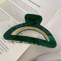 Acetic acid semicircle metal clip female back hair shark clip large hairpin 2023 new hairpin accessories