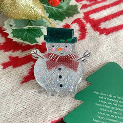 New Christmas Acrylic Glitter hair clips Red Santa hair accessories Cute Snow shark clip Accessories