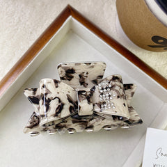 Rhinestone bow claw clip Heavy double butterfly hair clip Niche diamond-lettering shark clip female hair accessories