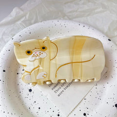 New French large cat hair claw tortoiseshell Siamese Orange cat acetate hairpin Cat shark clip women hair accessories