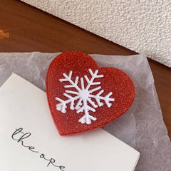 Snowflake Heart Acetate hair clip Side fringe clip Heart Duck clip Christmas hair clip New hair accessories