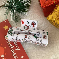 New Christmas claw hair clip Santa hat generous claw snowflake hair clip hair accessories back head shark clip