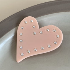 Korean Pearl Love Acetic Acid Duck Hair Clip Fringe Barrette