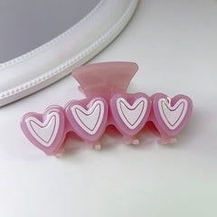 New creative design heart clip girl pink acetic love hair clip sweet cute shark clip hair accessories