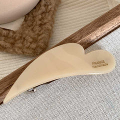 Korean simple temperament acetic acid oblique heart hair clip edge clip Japanese girl heart spring clip bangs clip hair accessories