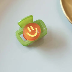 Colorful smiley face hair claw clip Korean acrylic acetate hair accessory bangs grab Instagram teenage Internet celebrity square hair claw