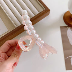 Korean acetate fishtail hairpin Back head hairpin Shark clip Elegant pearl clip accessories