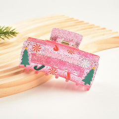 Christmas hair clip Small Square Acrylic hair clip 2023 new style accessories
