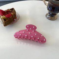 Korean new pearl acetic acid clip diamond claw small fragrant wind hairpin temperament light luxury shark clip