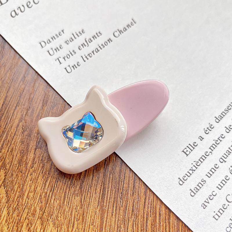 Cute Cartoon Cat Hairpin Acetate Rhinestone Duck Clip Accessory