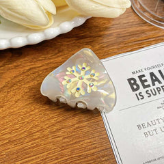 Cute cat ears hair clip Acetate snowflake clip half tied hair ponytail clip Sweet Hair Claw