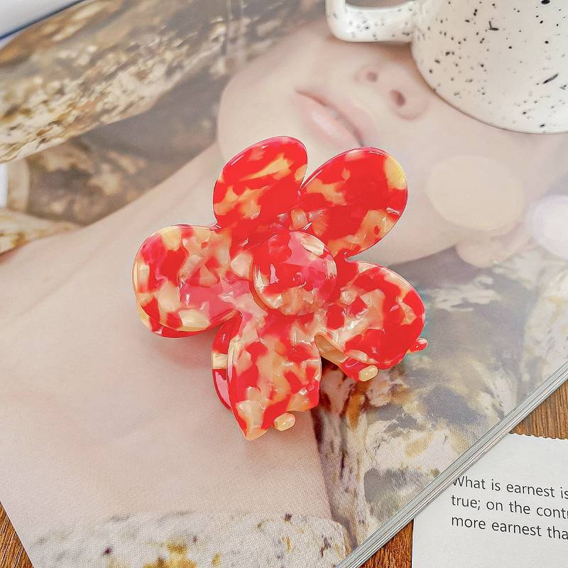 Korea Acetic Acid Flower Hair Claw Clip Aesthetic Accessories