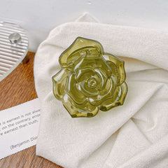 French Retro Rose Shark Clip Flower Hair Accessory Niche Design