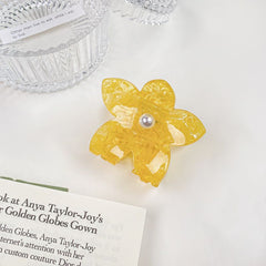 Acetic acid flower clip temperament beautiful hair clip pan hair clip holiday pearl shark clip