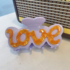 New acetic acid claw clip temperament LOVE letter hairpin Sweet hair clip girl cute shark clip