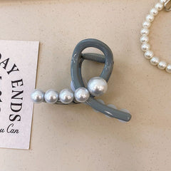 ins simple claw clip women 2023 new pearl hairpin temperament shark clip
