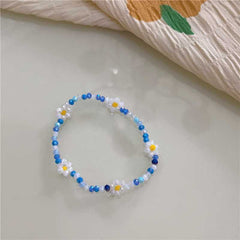 New Korean colorful candy color beaded bracelet sweet and cute girly style crystal flower bracelet every hand accessories