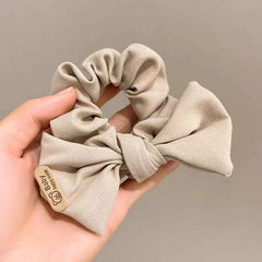 Cute bear scrunchie colon ring Simple retro French bow hair tie women's hair fabric hair tie hair accessories