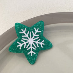 Pentagram acetate hairpin Cute Snowflake fringe side clip Simple temperament duck clip delicate barrette new