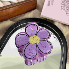 New children's graffiti flower claw clip cute Hair Bun claw clip Girl sweet dopamine hair accessories