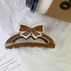 Korean cream bow claw Butterfly Acetate hairpin Premium Spice Girl Shark clip hair accessories