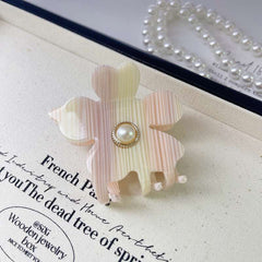 French Pearl Flower claw clip Simple sweet acetic acid hair clip Shark clip girl children top clip ponytail clip hair accessories