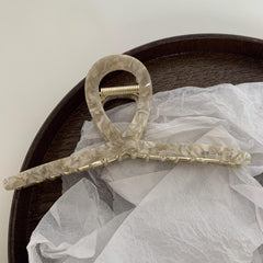 Acetic acid hair clip Korean celebrity large cross back head shark clip temperament floral grab clip pearl hair accessories