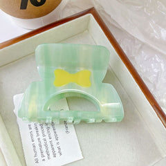 Korean bow hair clip cute acetic acid shark clip sweet gradient color girl claw clip hair accessories