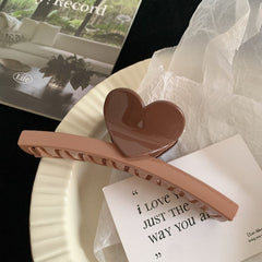 Colorful dopamine Heart claw clip women's large shark clip hair accessories