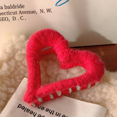 Autumn Winter Wool Love Hairpin Metal Shark Hair Claw Clip