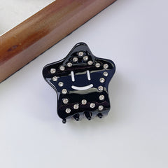 New five-pointed star acetic acid clip star smiley hair clip broken hair clip rhinestone shark clip women hair accessories