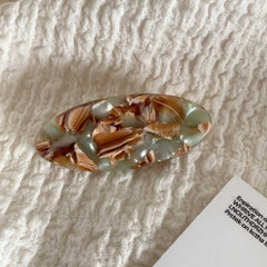 Korea Ins wind gold label cream small thick oval hair clip fringe side duck beak clip