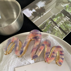 Fashion Metal Wave Acetic Acid Hairpin New Temperament Hair Jumbo Hair Claw Clip Accessories
