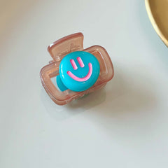 Colorful smiley face hair claw clip Korean acrylic acetate hair accessory bangs grab Instagram teenage Internet celebrity square hair claw