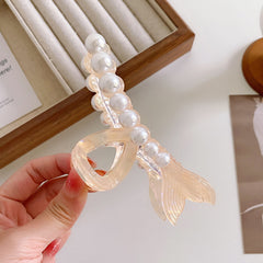 Korean acetate fishtail hairpin Back head hairpin Shark clip Elegant pearl clip accessories