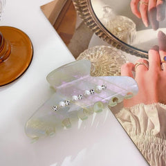 New acetic acid plate rhinestone pearl hairpin acetate hair shark clip hair claw accessories