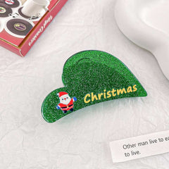 2023 Christmas Glitter Acrylic Santa Claus Hair Clip Accessories