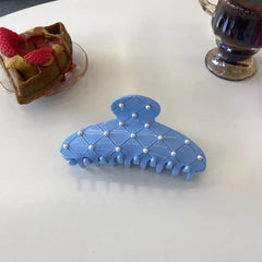 Korean new pearl acetic acid clip diamond claw small fragrant wind hairpin temperament light luxury shark clip