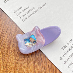 Cute Cartoon Cat Hairpin Acetate Rhinestone Duck Clip Accessory