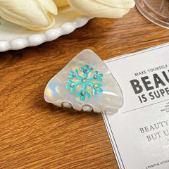 Cute cat ears hair clip Acetate snowflake clip half tied hair ponytail clip Sweet Hair Claw