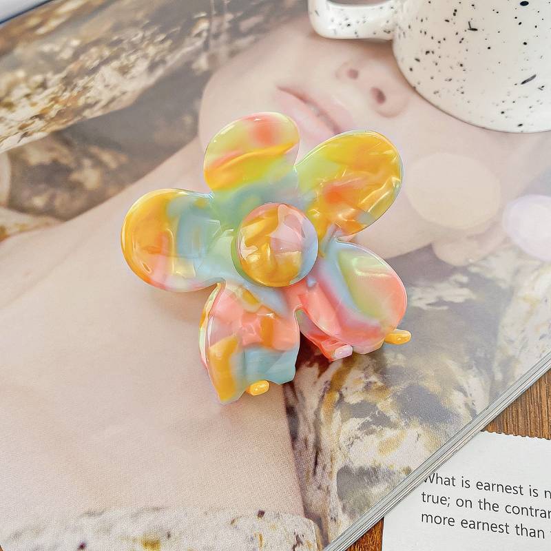 Korea Acetic Acid Flower Hair Claw Clip Aesthetic Accessories