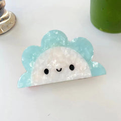 Sunflower smiley face fun acetic clip Cute simple hair clip cartoon cloud hair claw creative head clip
