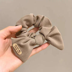 Cute bear scrunchie colon ring Simple retro French bow hair tie women's hair fabric hair tie hair accessories