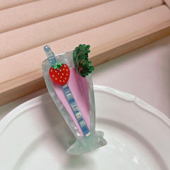 Korean acetic acid hair clip cute fun cocktail glass claw flower fruit shark clip hair accessories