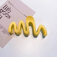 Summer colored Wave claw clip women's large back head disc hairpin sensation shark clip headpiece Net Red hair card