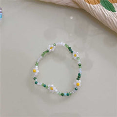 New Korean colorful candy color beaded bracelet sweet and cute girly style crystal flower bracelet every hand accessories
