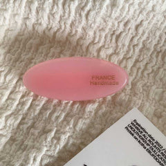 Korea Ins wind gold label cream small thick oval hair clip fringe side duck beak clip