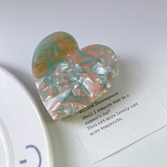 New double love claw clip niche design checkerboard acetic acid hairpin shark clip female hair accessories