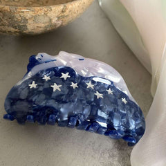 Blue Dream Star hairpin Creative niche acetate shark clip grab clip large hair volume back head headpiece